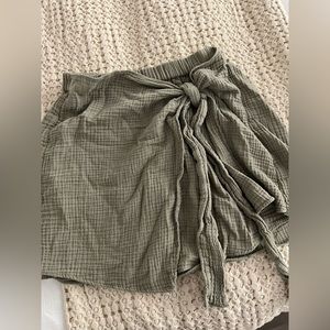 Zara Olive Green Wrap Skirt